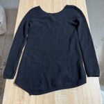 Garnet Hill  Black Long Sleeve 100% cashmere crewneck asymmetrical Sweater XSmall Photo 0