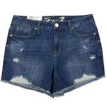 Seven7 Women's Denim Frayed Hem Slim Fit Weekend Shorts Gloss, 10 Photo 1