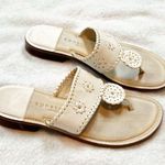 Apostrophe Jaquie Leather Thong Whipstitch Sandals Ivory White Size 6 Photo 1
