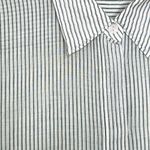 Theory  Straight Shirt in Striped Organic Cotton Navy Cream Size M Photo 10