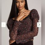 Anthropologie  Maeve Mutton-Sleeve Scoop-Neck Ditsy Floral Top Photo 1