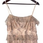 Lovers + Friends ‎ Pink Lace Overlay Dress Women's L Sleeveless Ruffle Mini Party Photo 1