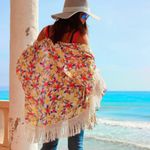 ZARA NWT Kimono Floral Print Cape Jacket Photo 1