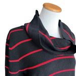 Womens INC International Concepts Cowl Neck Holiday Striped Ribbed Sweater Photo 2