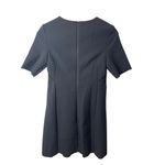 COS  Dress Women Size 4 Black Pleated Waist Structured Scuba Peplum Minimalist Photo 1