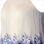 Chloe & Katie Crinkle Embroidered Halter Tank | Size XS | White Photo 3