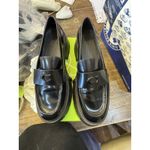 Coach  Leah CB990 Black Leather Loafers Lug Sole Women's Size 9B Photo 1