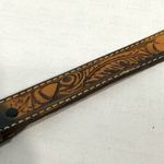 Western Brown Leather Monogrammed “Regina” Belt DBL Heart With Roses Buckle Sm Photo 3