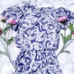 New Raves Vintage Size 3/4 Blue Floral Maxi Long Dress Periwinkle Flowy Chic Photo 1