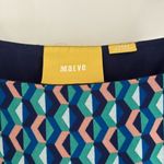 Maeve Anthropologie  Blue Geometric Patterned Sleeveless Silk Slip Shift Dress L Photo 1