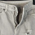 American Eagle  SZ 00 Mom Straight Jeans Mid-Rise Distressed Rips Pockets Gray Photo 7