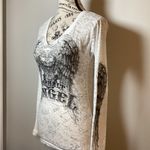 ASPHALT ANGELS SHEER BIKER LONG SLEEVE TEE WHITE V Photo 5