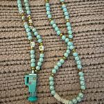 Beaded Teacher lanyard Blue Photo 0