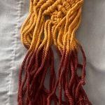 Paparazzi Boho Cloth Macrame 26” Necklace Tassel Earrings Set Yellow New Photo 2