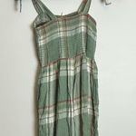 American Eagle  NWT Green Plaid Smocked Jumpsuit Photo 4