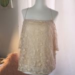 Hinge blouse lace lined cold shoulder light peach Photo 2