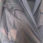 Max Mara  Black Crepe Front Tie Detail Crop Moto Jacket Photo 3