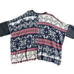 Free People Pieced Knit Fringe Paisley Poncho Sweater XS/S Photo 3