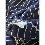 Chico's  Zenergy Tunic Top Size 1 Blue‎ White Striped Shark Bite Hem Pleated Photo 8