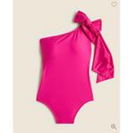 J.Crew NWT Plus Size  Pink Bow One-Shoulder One-Piece Swimsuit - Size 22 Photo 5