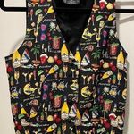 Nicole Miller VTG 90s Petite Black Multicolored Alize Graphic Silk Vest - M Photo 0