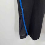 Adidas Athletic Capri Pants Womens 8 Black Polyester Blue Trim Mesh Panel Photo 9