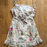 INDIKAH Chic White and Pink Corset Mini Ruffle Dress Medium NWT Photo 6