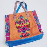 Karma Living Embroidered Bohemian Floral Plush Sholder Bag Orange Photo 0