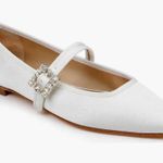 Badgley Mischka Collection Brystol Mary Jane Flat in Ivory Crepe Photo 0