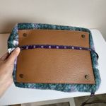 Sundance  Maple Glen Teddy Plaid Tote Bag Felted Textured Pebbled Leather Green Photo 10