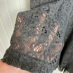 Ryu Anthropologie  Grey Long Sleeve Dress Ruffle Front Tulle Hem Medium D32 Photo 1