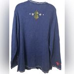 Quacker Factory Blue Knit Holiday Christmas Snowman Cardigan Size XL Photo 3