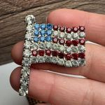 American Flag / Patriotic Top Hat Rhinestone Brooch Pin Lot Of 3 Please Read Photo 7