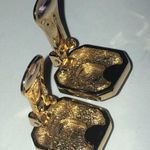 Christian Dior  Gold Tone CZ Rhinestone Black Clip Earrings Photo 6