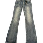Refuge Boot Cut JeansJuniors Size 3 Mid Rise Embroidered Rear Denim Pants NWT Photo 1