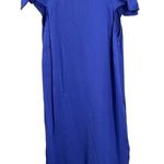 Paul Smith Dress Blue Silk Bow Sleeve Detail Pockets Zipper Back Size 38 New Photo 0