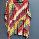 Lane Bryant WO SIZE 14/16 SHEER BOX PONCHO TOP DRAWSTRING WAIST VIBRANT … Photo 2