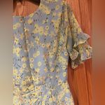 Lost + Wander Blue & Yellow Floral V-Neck Faux Wrap Ruffle Mini Dress Size XS Photo 13