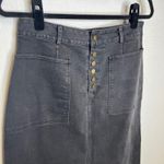 BLISS Black Denim Button Front Midi Skirt Utility Pockets Women's XS Photo 1