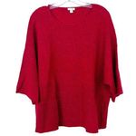 J.Jill Pure Jill Red Wool Linen Blend Sweater Sz SP Photo 0