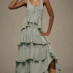 Pilcro  Anthropologie Sleeveless Tiered Ruffled Denim Midi Dress size small Photo 0