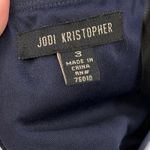 Jodi Kristopher  One Shoulder Cocktail Dress 3 Holiday Navy Rhinestone Chiffon Photo 9