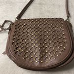 Antik Kraft  Brown Vegan Leather Gold Crossbody Bag Photo 1