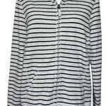LL Bean Jacket M Stripe Ultrasoft Sweats Full Zip Mock Neck Casual French Terry Gray Size M Photo 0