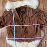 Vintage g4000 Western Leather Jacket w/ Conchos & Fringe Snap Closure Sz M Size M Photo 7