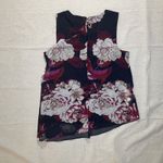 Dress Barn Sleeveless Floral Blouse with Rhinestone Neckline - Large Photo 1
