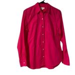 Gap  Women's Boyfriend Fit Button Down Long Sleeve Shirt 100% Linen Fuchsia NWT Photo 2