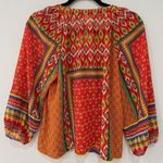 Fig and Flower Top Sz M Multicolor Floral Paisley boho Orange Size M Photo 3