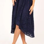 Petal and Pup  Amiri Navy Blue Lace High Low Midi Skirt S Photo 0