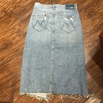MOTHER Denim MOTHER Straight A Step Midi Fray Denim Skirt Size 26 Photo 2